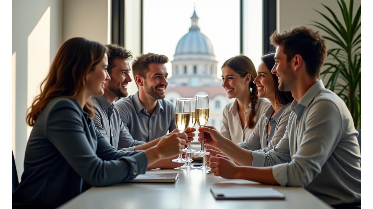 Team OrtoVita che celebra la fondazione a Roma