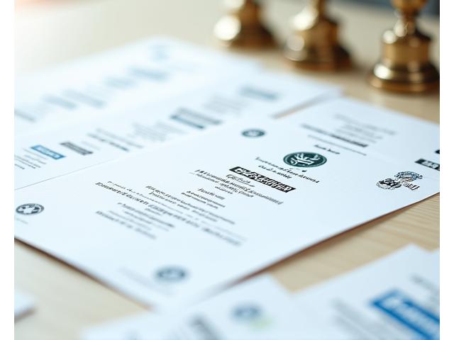Certificazioni e sigilli di qualità medica su un tavolo